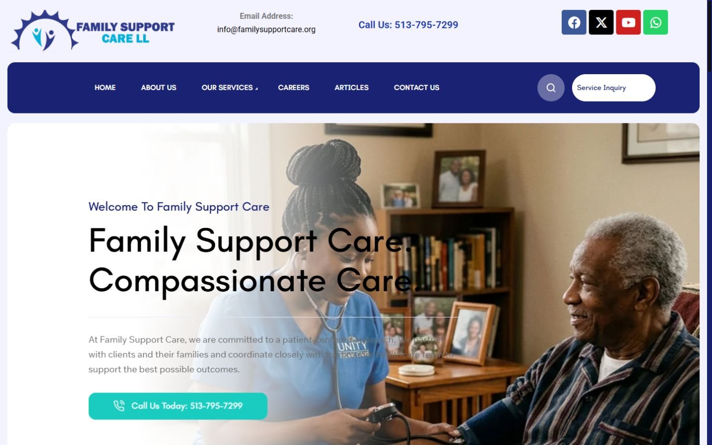 Family Support Care home healthcare homepage